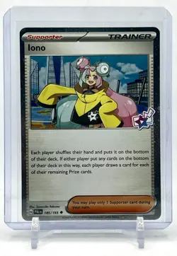 Pokemon – Iono – Cosmos Foil - Promo Card – Stamped – 185/193 - Image 1