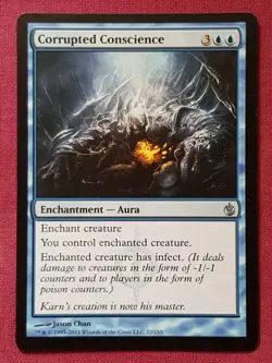 Magic The Gathering MIRRODIN BESIEGED CORRUPTED CONSCIENCE blue card MTG - Image 1