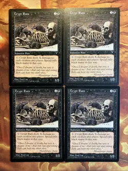MTG 4 x Crypt Rats Visions Very Lightly Played Black Vintage!! - Image 1