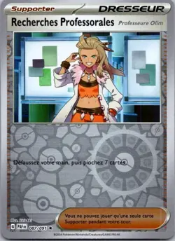 Carte Pokemon Dresseur Recherches Professorales 087/091 Reverse - 2024 - Image 1