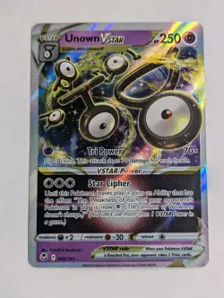 Unown VSTAR 066/195 Swsh12: Sword & Shield - Silver Tempest Holo Pokemon TCG NM - Image 1
