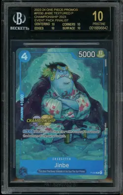 One Piece Championship 2023 Event FINALIST Jinbe Texture P030 BGS 10 BLACK LABEL - Image 1