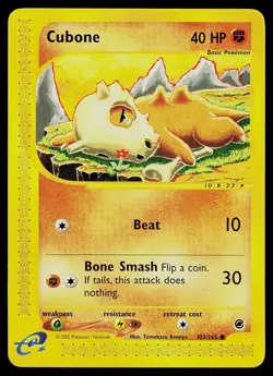 Pokemon Card - Cubone Expedition 103/165 Common - Image 1