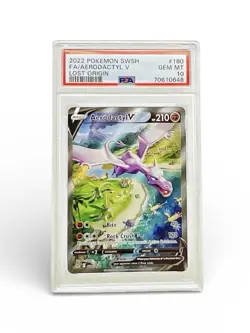 Pokemon Card - PSA Gem Mint 10 Aerodactyl V 180/196, Sword & Shield Lost Origin - Image 1