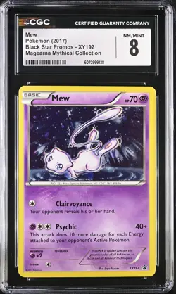 CGC 8 Mew 2017 Black Star Promos XY192 Holo Pokemon Card - Image 1