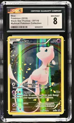 CGC 8 Mew 2016 Black Star Promos XY110 Mythical Collection Pokemon Card - Image 1