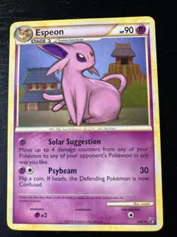 Pokemon TCG - HGSS Undaunted Espeon Non Holo Rare Card - 2/90 Psychic EX/NM - Image 1