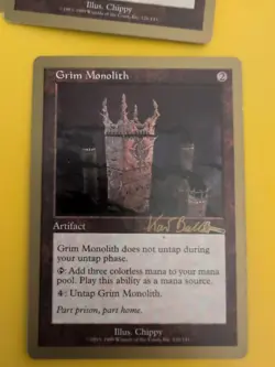 Grim Monolith. Artifact.World Championship Gold Border: Tokyo 1999 MTG Card. - Image 1