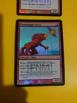 Flametongue Kavu & Kird Ape FNM dci foil promo Magic the Gathering 2 Card. - Image 2