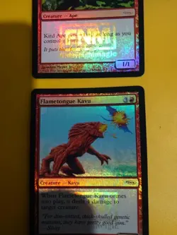 Flametongue Kavu & Kird Ape FNM dci foil promo Magic the Gathering 2 Card. - Image 5