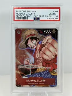 2024 ONE PIECE MONKEY D. LUFFY PSA 10 PREMIUM CARD COLLECTION BANDAI FEST 23-24 - Image 1