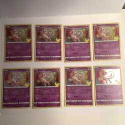 Mew 011/025 Pokemon TCG Celebrations 25th Anniversary Holo Lot of 8 NM Cards - Image 1
