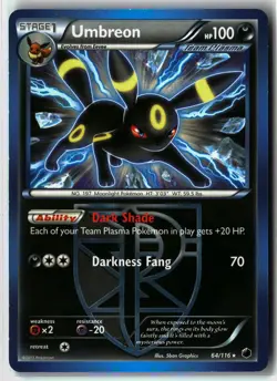 Umbreon ⭐ 64/116 Holo Rare Plasma Freeze 2013 Pokemon NM/LP - Image 1