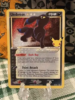 Pokemon TCG Umbreon Gold Star 17/17 Celebrations Holo FRESH PULL MINT - Image 1