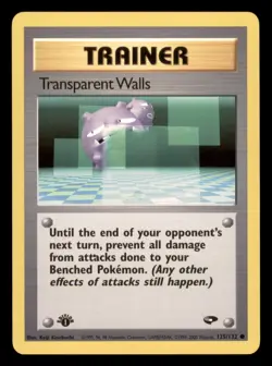Lightly Played Transparent Walls 125/132 1st Edition Gym Challenge Common - Image 1
