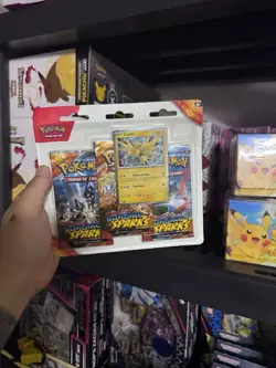 Pokemon Surging Sparks 3 Pack Blister - W/ Zapdos Promo - Image 1