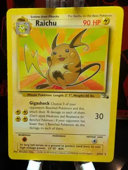 Pokemon Raichu 29/62 Fossil Unlimited WOTC NM - Image 1