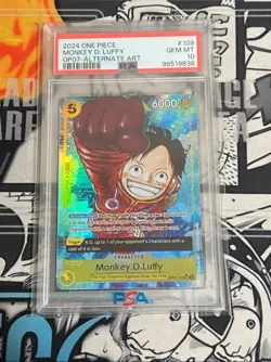 MONKEY D. LUFFY OP07-109 PSA 10 ALT ART 500 YEARS IN THE FUTURE ONE PIECE 2024 - Image 1