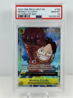 MONKEY D. LUFFY OP07-109 PSA 10 ALT ART 500 YEARS IN THE FUTURE ONE PIECE 2024 - Image 1