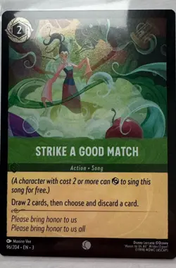 Strike A Good Match 96/204 Cold Foil Common Into The Inklands Disney Lorcana TCG - Image 1
