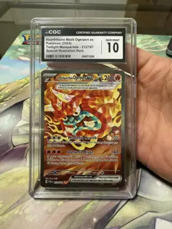 CGC 10 Hearthflame Mask Ogerpon ex 212/167 Twilight Masquerade SIR Pokemon Card - Image 1