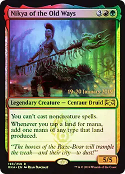 MTG - Nikya of the Old Ways - Foil Prerelease Promo, Ravnica Allegiance - Image 1