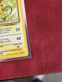 Pokemon TCG Raichu Base Set Holo Unlimited Rare Card 14/102 LP Condition - Image 5
