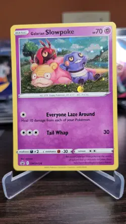 POKEMON GALARIAN SLOWPOKE SWSH126 PROMO BLACK STAR COSMOS HOLO NICE SWIRL NM - Image 1
