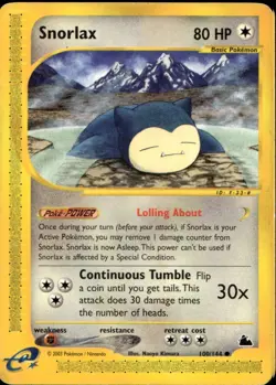 Snorlax 100/144 Common WOTC Skyridge Pokemon - Image 1