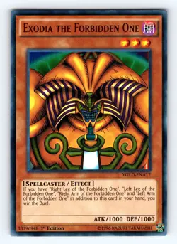Yugioh Exodia the Forbidden One YGLD-ENA17 1st Edition Ultra Rare Holo - NM 💎 - Image 1