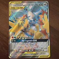 Pokemon TCG Moltres Zapdos Articuno GX Hidden Fates Holo Ultra Rare Card 66/68 - Image 1