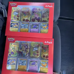 Pokemon 4 Pack Mini Tins + 4 Promo Cards Bundle SAMS CLUB EXCLUSIVE 2x - Image 1