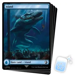 ISLAND (022)(FULL ART) X4 Universes Beyond: Jurassic World Collection Magic MTG - Image 1