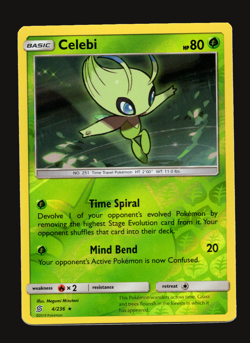 Pokemon TCG Celebi Unified Minds Sun & Moon SM 4 Reverse Holo NM Card - Image 1