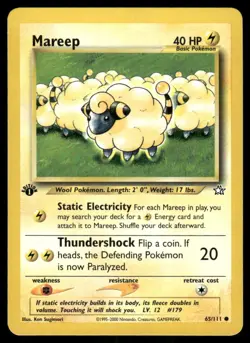 Pokemon Cards Mareep 65/111 1ST EDITION Neo Genesis WOTC Common NM - Image 1