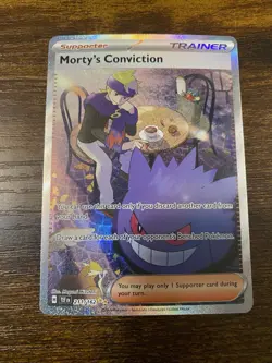 Pokemon TCG Morty's Conviction 211/162 SV05 Full Art Holo Illustration Rare - Image 1