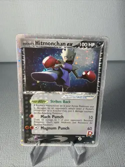 Pokemon Rocket's Hitmonchan ex 98/109 Team Rocket Returns Holo Swirl MP - Image 1
