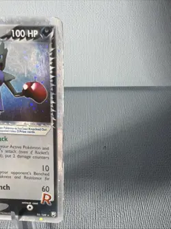 Pokemon Rocket's Hitmonchan ex 98/109 Team Rocket Returns Holo Swirl MP - Image 2