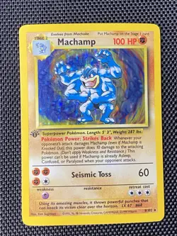 Machamp 8/102 1st Edition Holo Base Set Pokemon MP/LP - Image 1