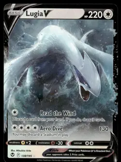 Pokemon Cards Lugia V 138/195 Silver Tempest Holo Rare V NM - Image 1