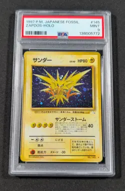 Pokemon Card Japanese Holo Zapdos No. 145 PSA 9 MINT Fossil - Image 1