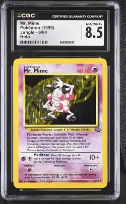 CGC 8.5 Mr. Mime 1999 Jungle 6/64 Holo Pokemon Card - Image 1