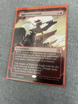 1x Aggravated Assault - Foil NM-Mint, English Wilds of Eldraine: Enchanting Tale - Image 1