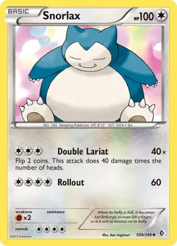 Snorlax 109/149 Uncommon Boundaries Crossed Pokemon Card - Image 1