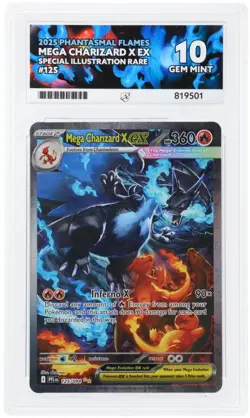 Pokemon TCG 🔥 Mega Charizard X EX 125/094 Phantasmal Ace 10 PERFECT Subgrades - Image 1