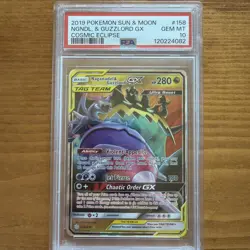 2019 Pokemon Sun & Moon NGNDL & Guzlord GX Cosmic Eclipse #158 PSA 10 - Image 1