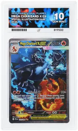 Pokemon TCG 🔥 Mega Charizard X EX 125/094 Phantasmal Ace 10 PERFECT Subgrades - Image 1