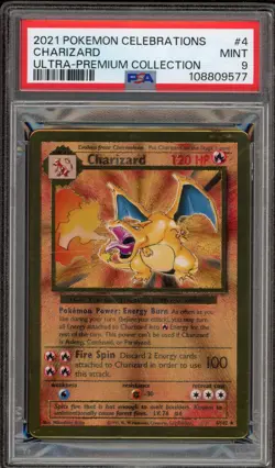 Pokemon Charizard Celebrations Ultra-Premium Coll. Gold Metal Promo #4 PSA 9 - Image 1
