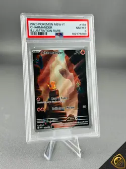 Pokemon PSA 8 Charmander #168 MEW IT Illustration Rare 2023 Italiano - Image 1