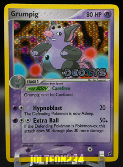 Pokemon TCG - Grumpig 32/107 EX Deoxys Reverse Holo Vintage Uncommon - Image 1